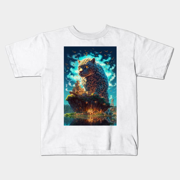 Fantastical Feline Kids T-Shirt by berubettoart